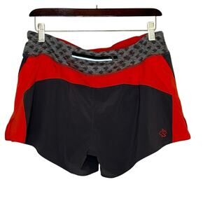 RABBIT Womans Size Medium Gray Orange Running Shorts Activewear Runner Workout
